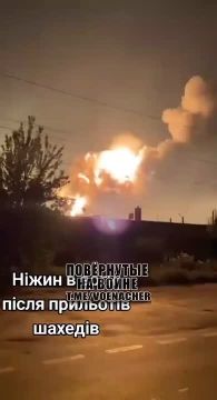 Последствия удара дронами по нефтебазе в Нежине Черниговской области