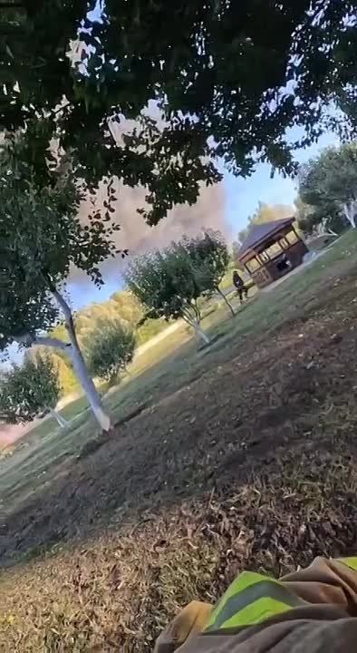 Реактивный БПЛА "Герань-3" атакует нефтебазу в г. Бахмач Черниговской области