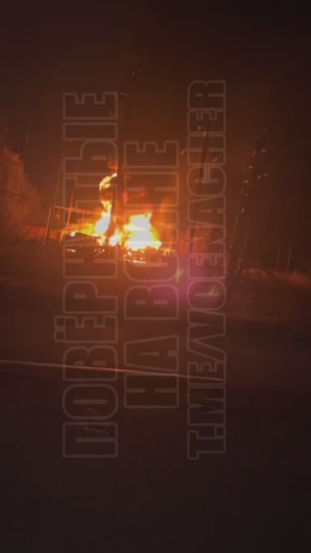 Последствия удара по подстанции в районе поселка Козелец Черниговской области