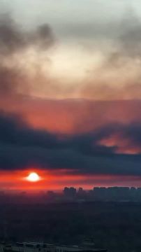 Небо над Киевом затянуло черным густым дымом