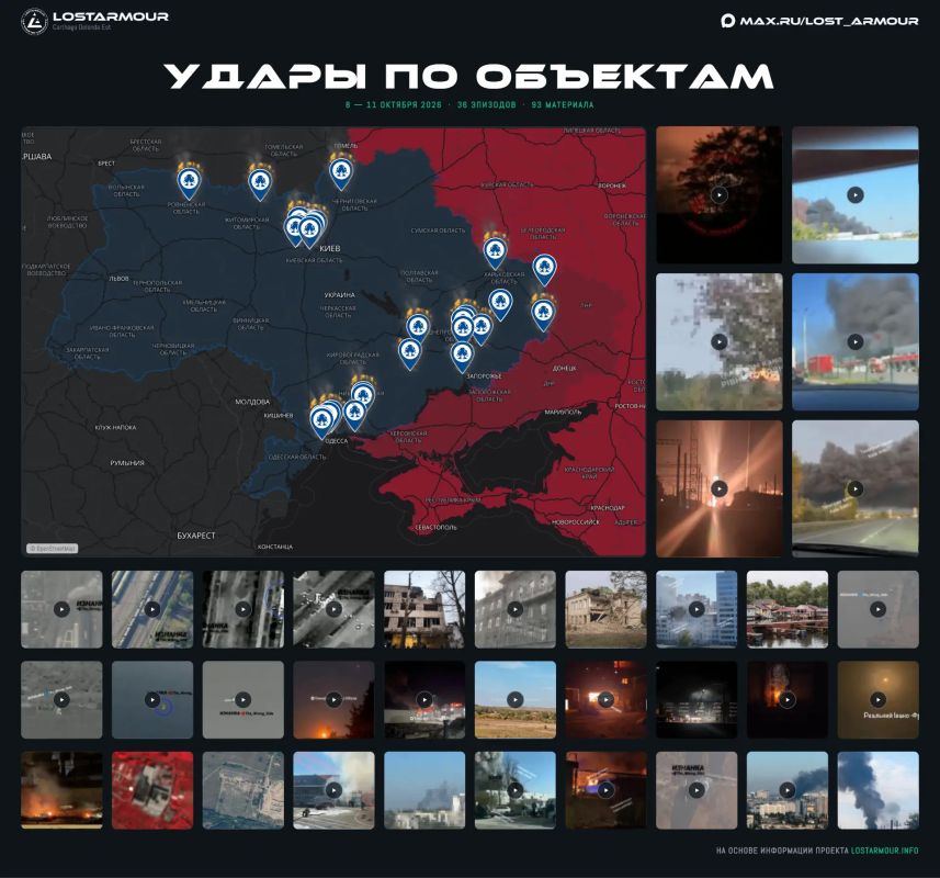Сводка ударов по объектам за 08.10.2026 — 11.10.2026